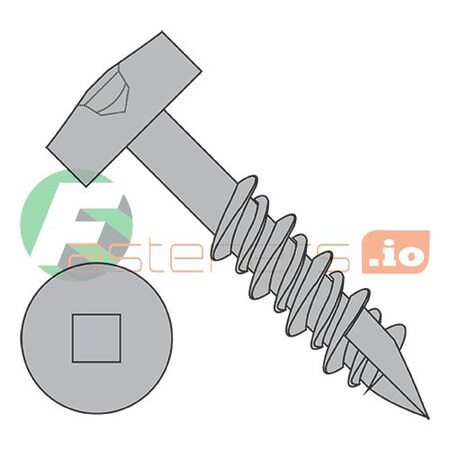 Newport Fasteners Wood Screw, #7, 1-1/2 in, Plain Steel Pan Head Square Drive, 5000 PK 555369